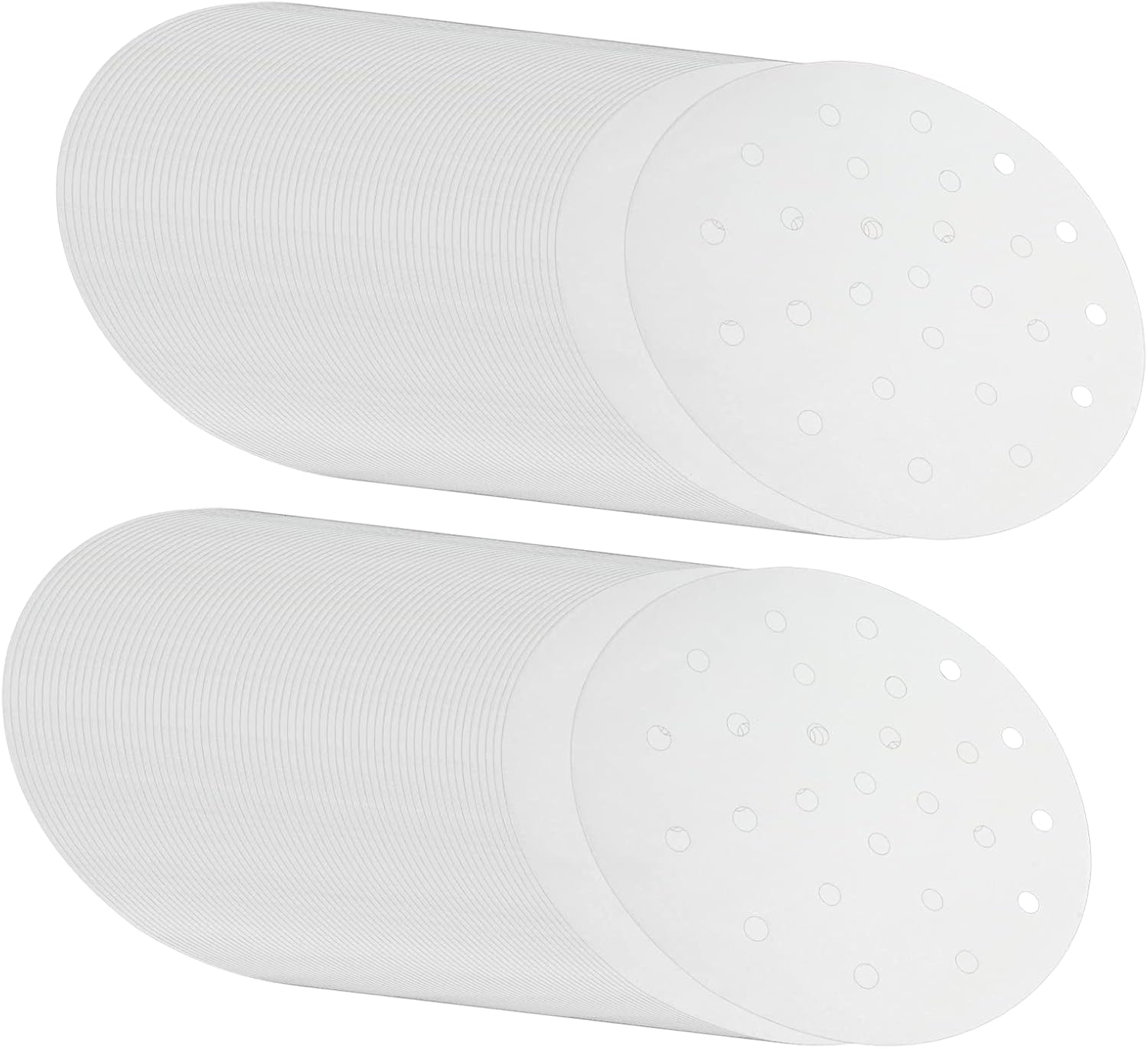 100 piezas de papel de bola de masa de bambú de papel vaporizador de 7 pulgadas con agujeros, papel pergamino para freír al aire, hornear