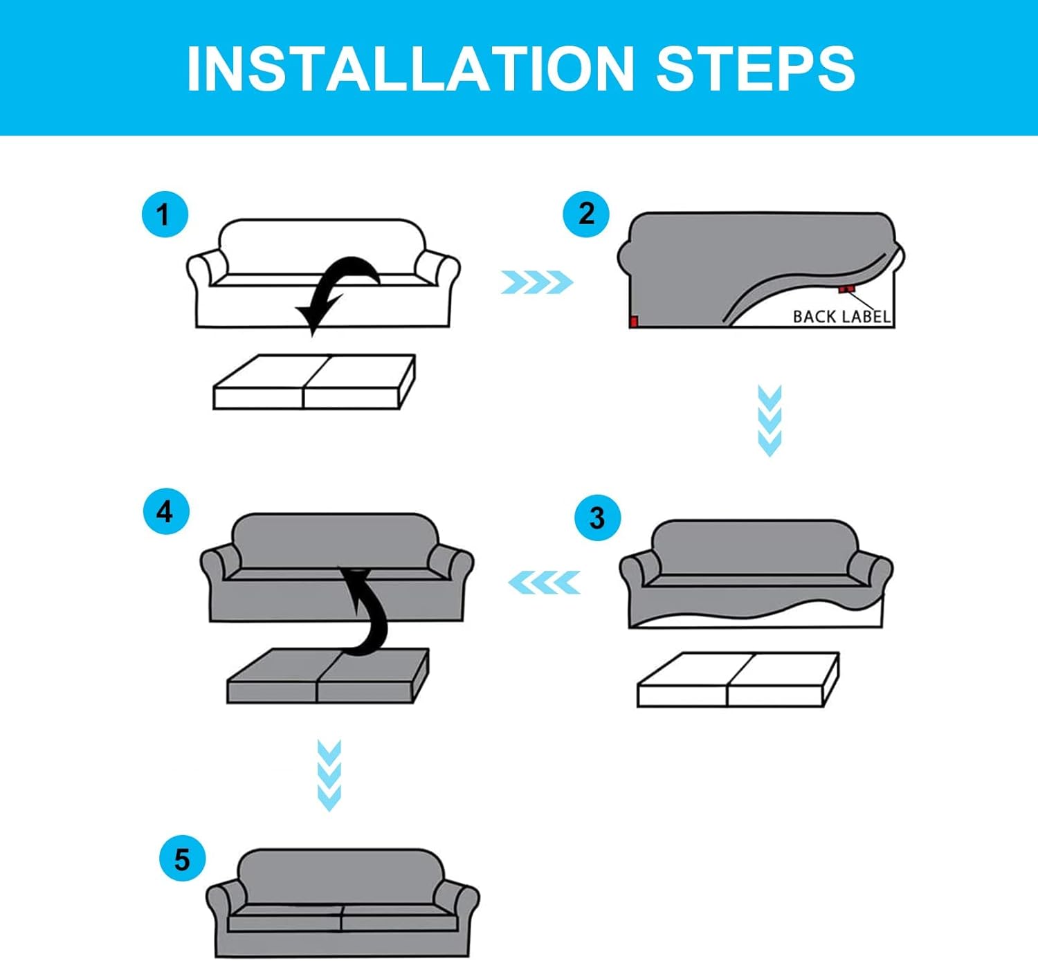Funda impermeable para sofá de 2 piezas, funda elástica con estampado, funda de cojín para sofá, lavable, protector de muebles para sala de estar