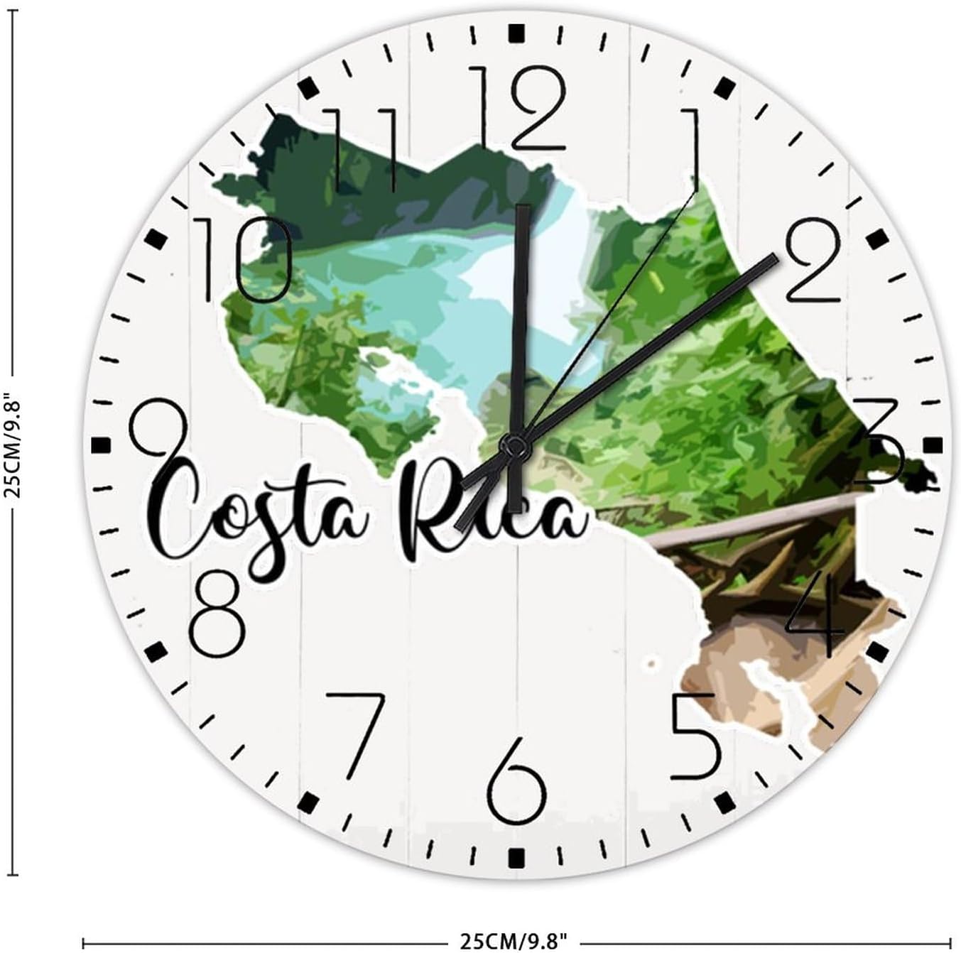 Relojes de pared de madera, redondos, silenciosos, sin tictac, relojes de pared decorativos de Costa Rica, edificio moderno, decoración de pared