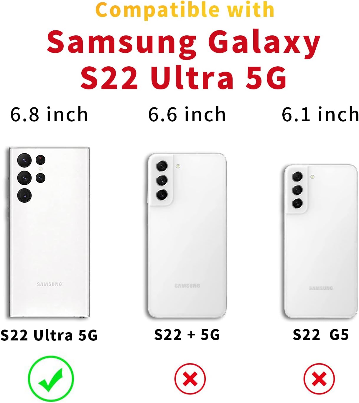 YESPURE Funda para Samsung Galaxy S22 Ultra con correa ajustable para el cuello cruzada, funda de teléfono con cordón para Galaxy S22 Ultra, funda