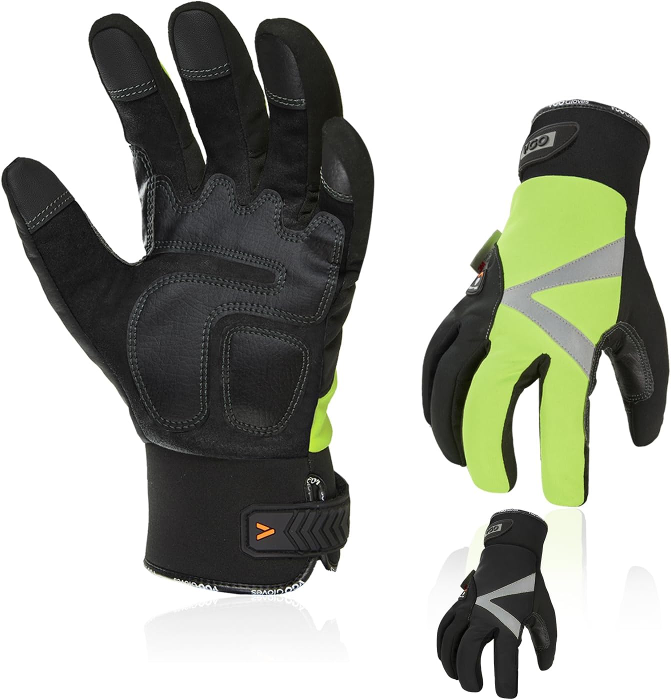 Vgo… 2 pares de -4 o superior 3M Thinsulate C100 guantes de trabajo cálidos de cuero sintético forrados, inserción impermeable (SL8777FW)