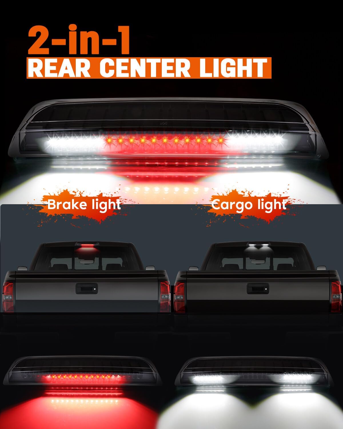 Luces de freno traseras de alto montaje LED Tercera luz de carga de freno para Nissan Frontier 2005-2016 para Nissan Titan 2004-2015 Tercera Tercera