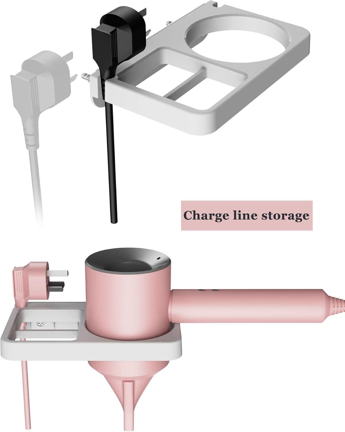 Soporte de pared para secador de pelo, compatible con soporte de hierro plano, soporte de pared para almacenamiento de herramientas de cabello,