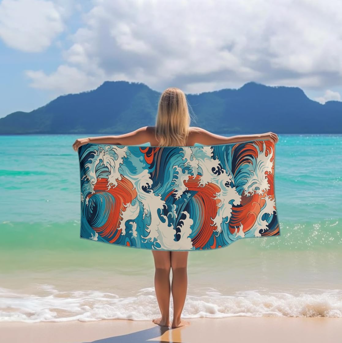 Toallas de playa de microfibra, suaves y ligeras, absorbentes, de secado rápido, sin arena, perfectas para la playa, piscina, viajes, campamento,