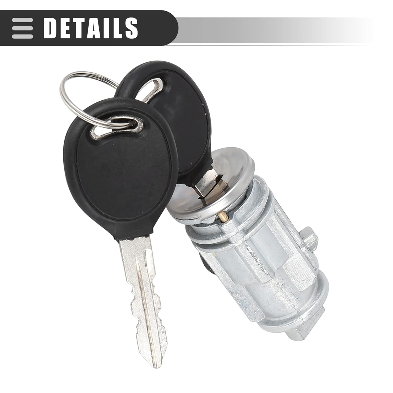 Motoforti Cilindro de bloqueo del interruptor de encendido con 2 llaves, para Jeep Grand Cherokee 1999-2004, metal, 5003843AB, tono plateado