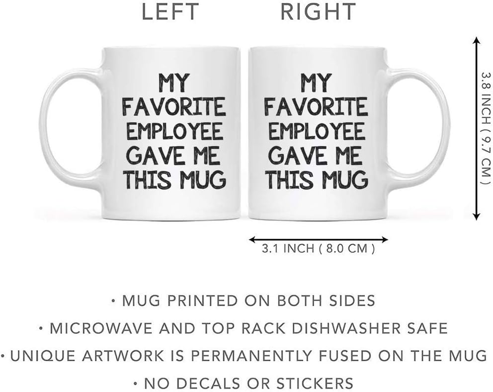 Divertida taza de café de oficina con texto en inglés My Favorite Employee Gave Me This Mug  Regalo de oficina de broma para jefe  Regalos únicos de