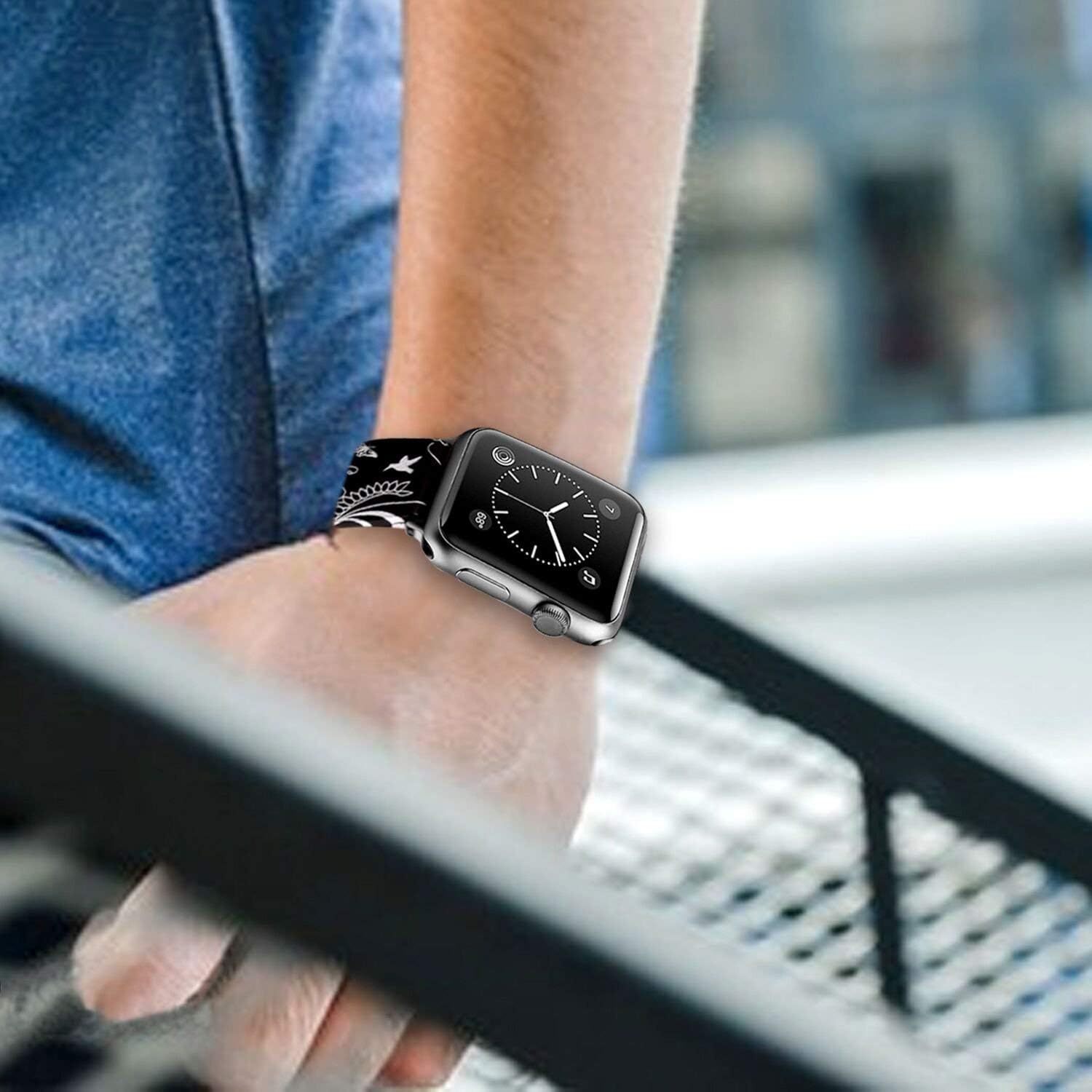 Correa de reloj de silicona compatible con Apple Watch Band de 1.496 in 1.575 in 1.614 in 1.654 in 1.732 in 1.772 in 1.929 in, correas deportivas de