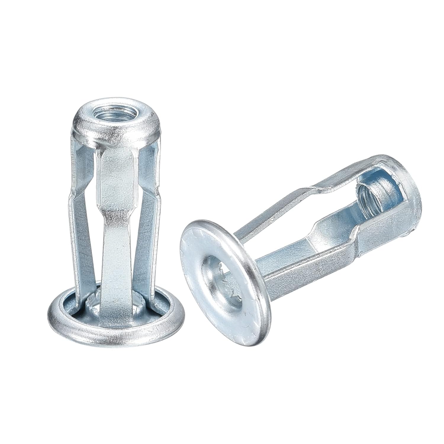 uxcell Tuercas de gato M4, 10 tuercas roscadas de acero al carbono galvanizadas remaches para metal fino, 0.866 in de longitud