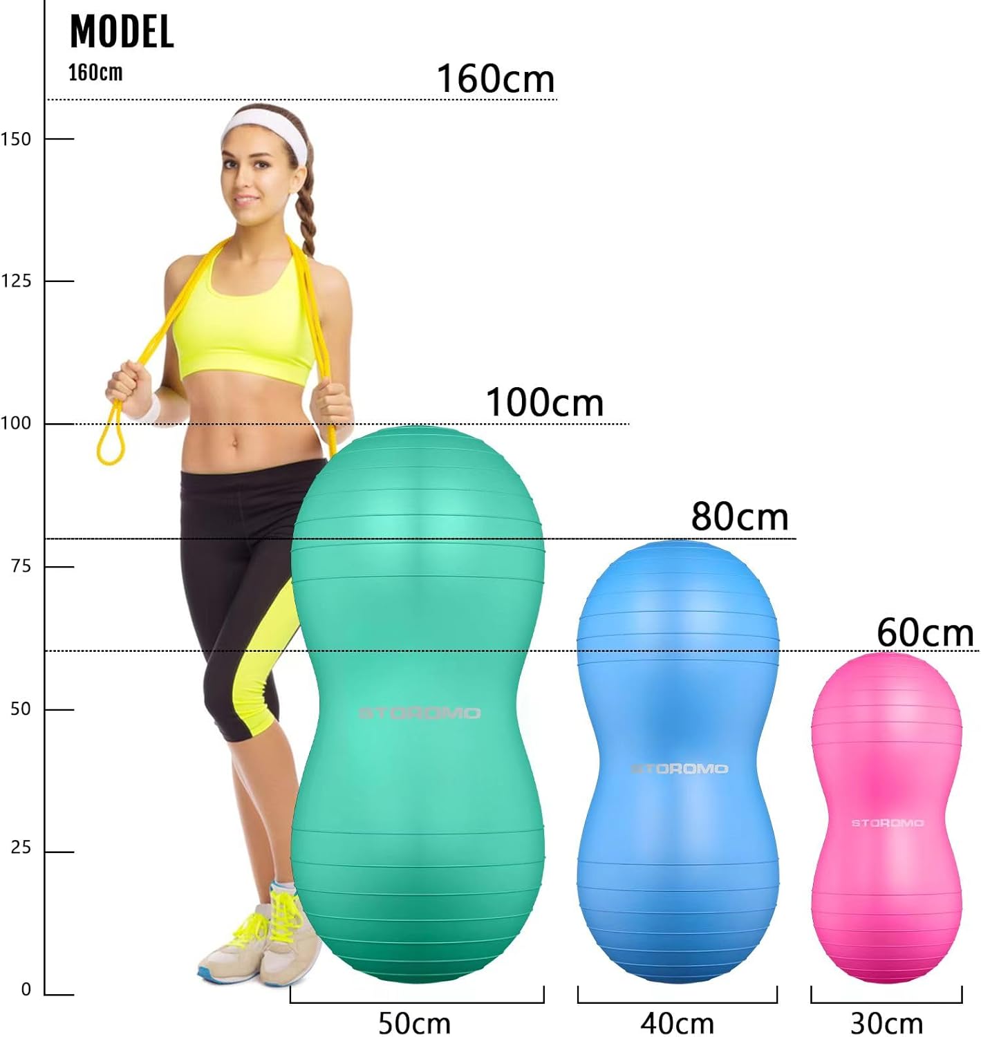 STOROMO Bola de maní, bola de ejercicio de maní, pelota de yoga, bola de embarazo, bola de estabilidad de maní, para terapia de niños, parto de