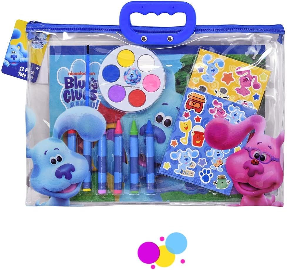 Innovative Designs Blue’s Clues – Juego de suministros escolares, paquete de regreso a clases con acuarela, pincel, colores, hojas de calcomanías y