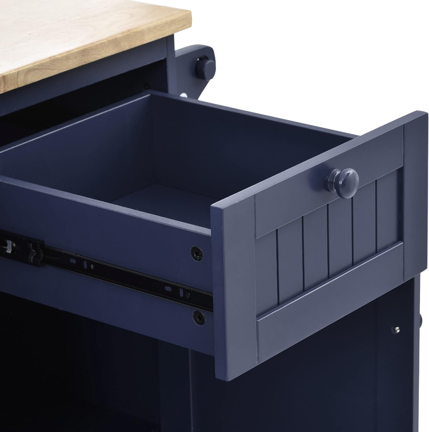 Bellemave Carrito de isla de cocina rodante con ruedas con armario de almacenamiento, carrito de cocina móvil con 2 cajones y toallero, barra de