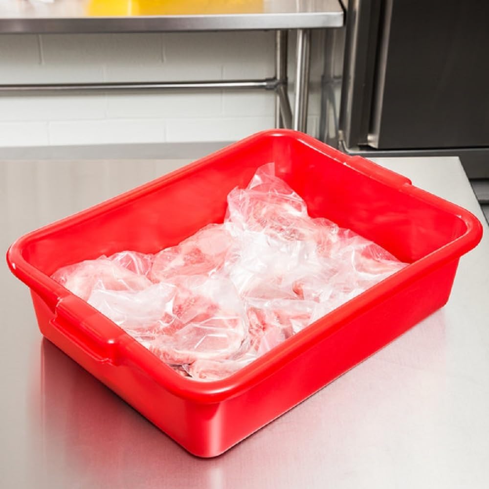 TrueCraftware Caja de autobús de cocina de 19-12 x 15-12 x 5-38 pulgadas, caja de autobús de cocina con bordes exteriores, bañera de plástico
