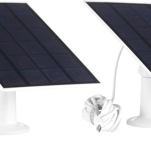 Panel solar de 6 W y 5 V para cámara de seguridad, panel solar inalámbrico giratorio de 360, resistente al agua tipo C y cable de carga USB de doble Panel solar de 6 W y 5 V para cámara de seguridad, panel solar inalámbrico giratorio de 360, resistente al agua tipo C y cable de carga USB de doble
