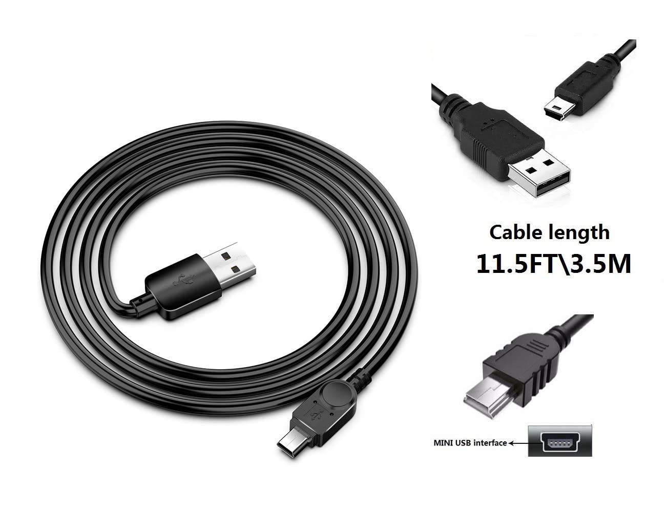 Dash Cam Charger Cable GPS Navigator Charger Cable for car Cable for car Dash Camera Mini USB dc 12V-24V car Charger Adapter Power Cable for car Dash