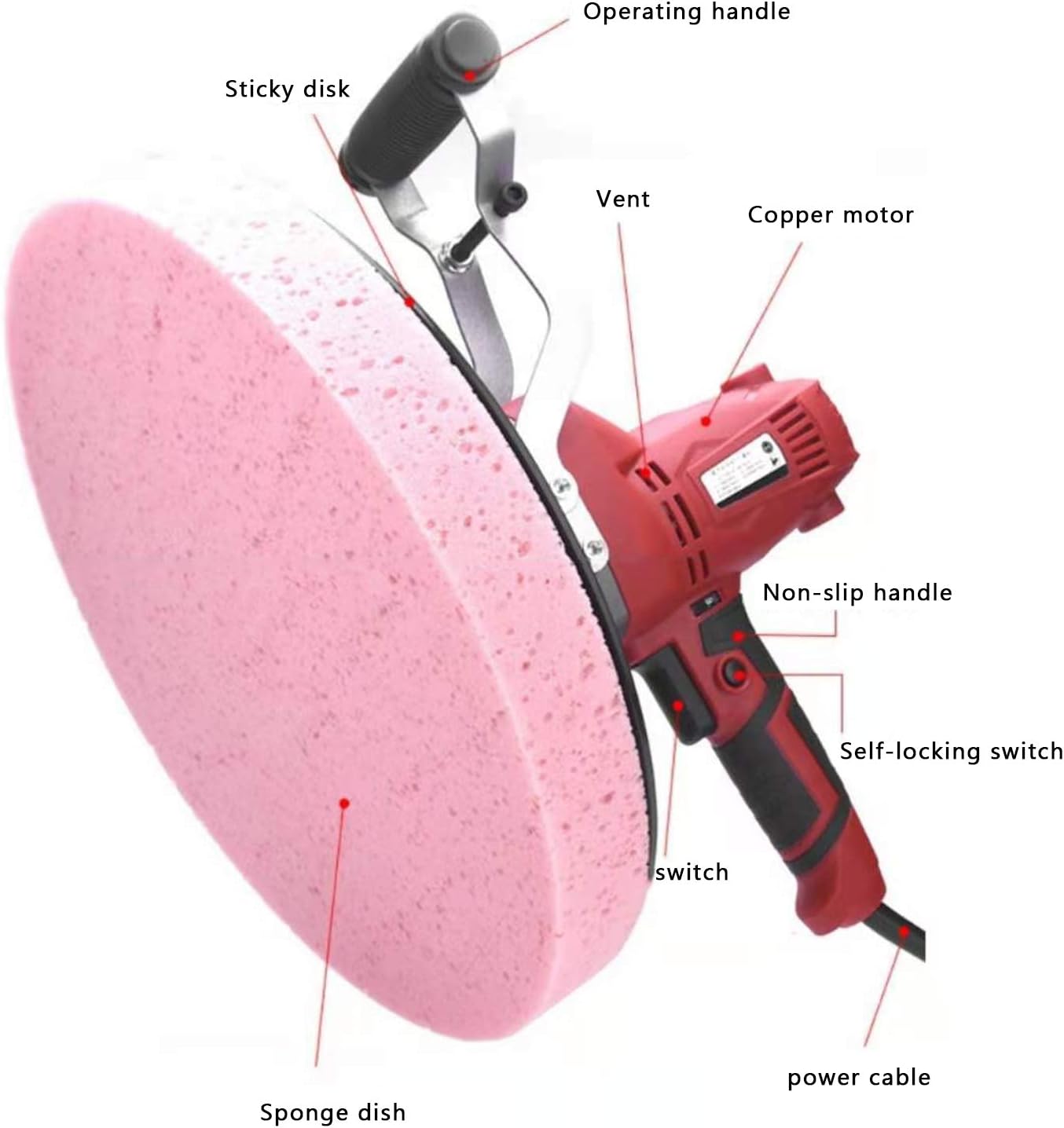 Paleta de mortero de cemento eléctrico epoxi de hormigón, pulidora de alisado de pared de yeso de mano, vibrador de hormigón de 850 W, mortero de