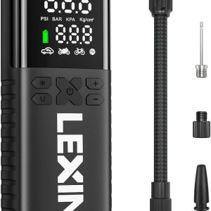 LEXIN Inflador de neumáticos P4, compresor de aire portátil, bomba de aire eléctrica inteligente con medidor de presión digital preciso y luz LEXIN Inflador de neumáticos P4, compresor de aire portátil, bomba de aire eléctrica inteligente con medidor de presión digital preciso y luz