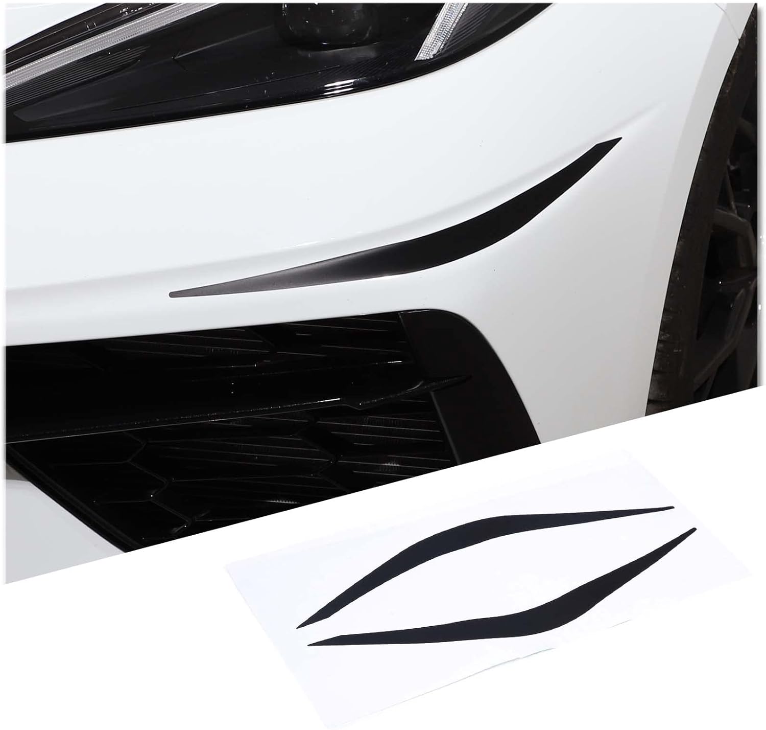 Protector de parachoques de esquina delantera de automóvil, adhesivo anticolisión compatible con Chevrolet Corvette C8 2020-2023, calcomanía de