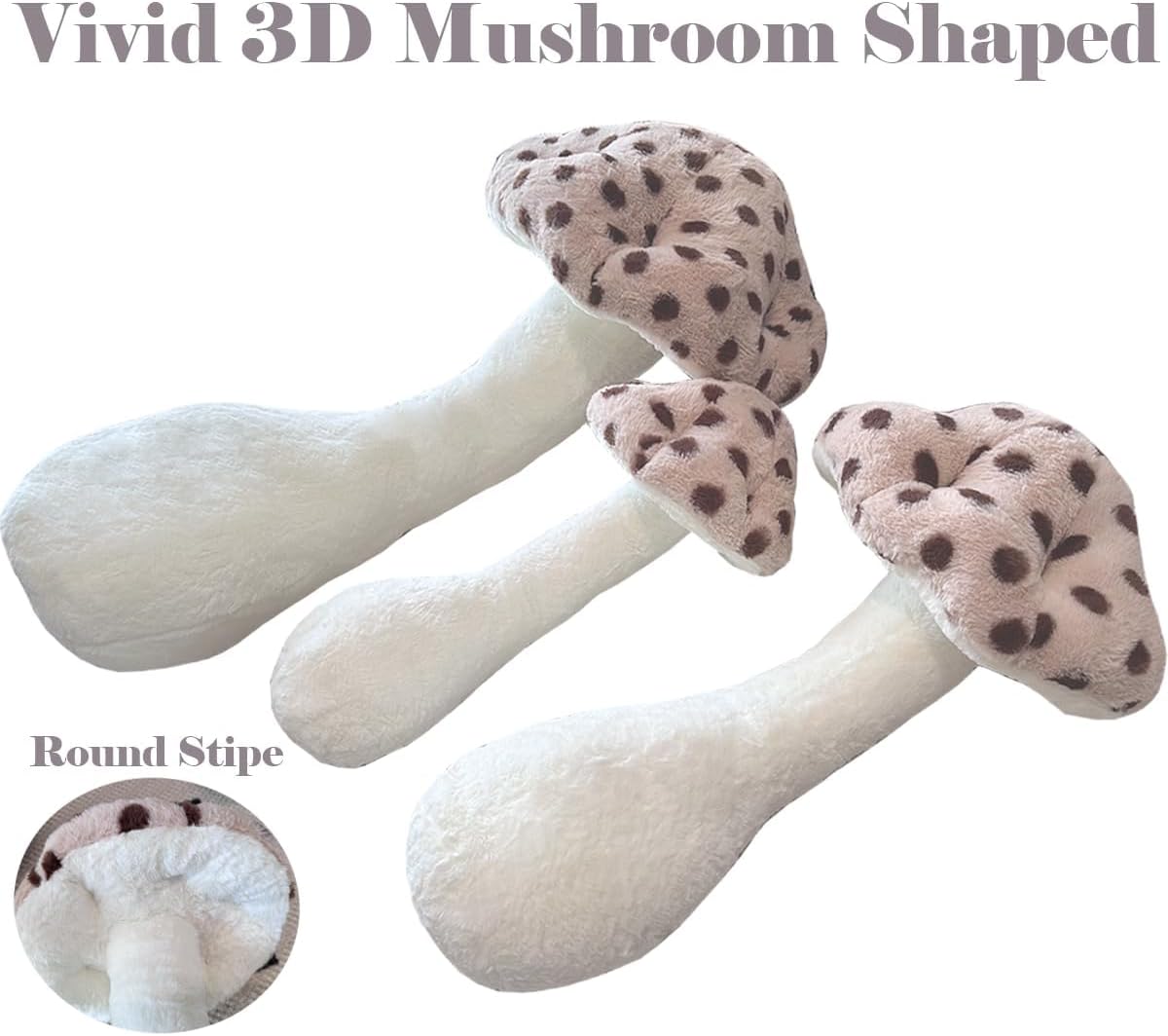 Hofun4U Almohada de felpa con forma de hongo, almohada larga rellena en forma de hongo de 30 pulgadas, almohada corporal de felpa de hongos con