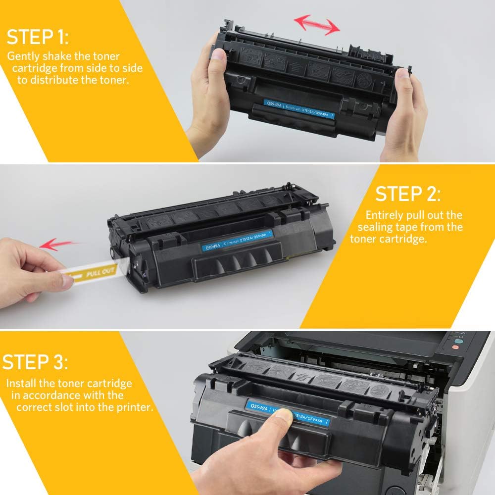 v4ink Cartucho de tóner compatible 49A 53A para HP Q5949A Q7553A para uso con impresora HP 1320 1320n P2015dn P2015 P2015n 3390 3392 1160 P2014