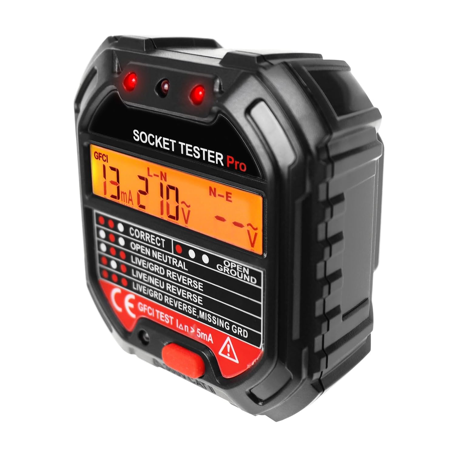 Probador de salida GFCI avanzado probador de receptáculos con pantalla de voltaje 90  250 V45  65 Hz detector de voltaje de enchufe de pared