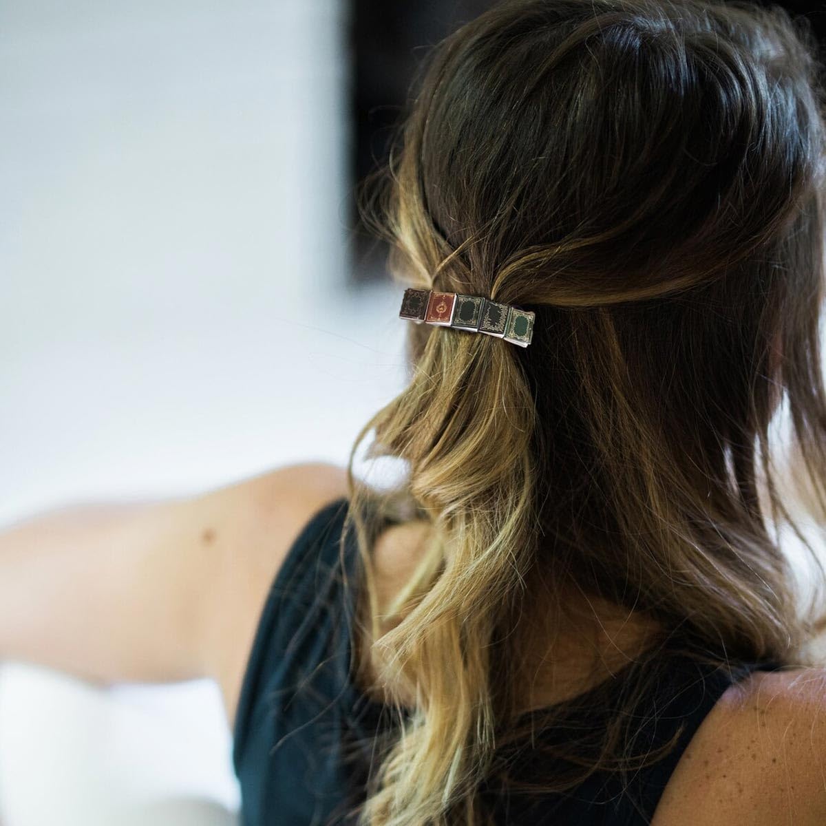 Pasador para el cabello con diseño de libro en miniatura, hecho a mano, vintage, para libros pequeños, accesorios para el cabello, libros de páginas
