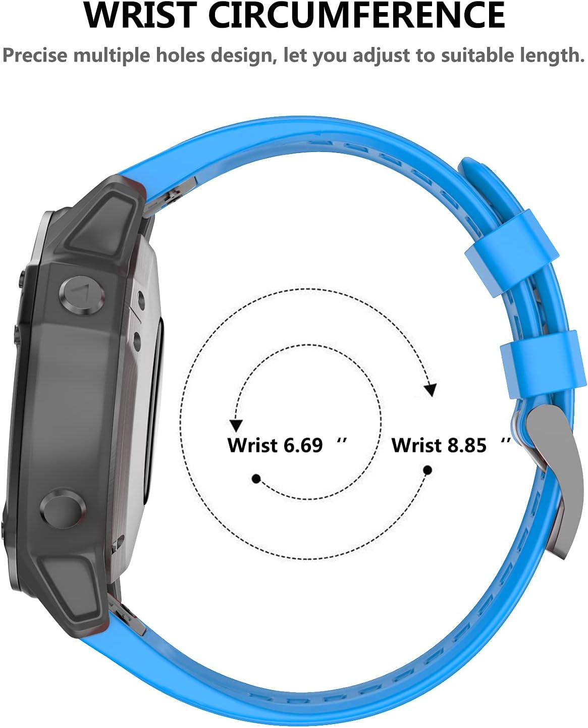 OVERSTEP Correa de reloj compatible con Garmin Fenix 5 Watch Band de 0.866 pulgadas (0.866 in), bandas de silicona suave para reloj inteligente