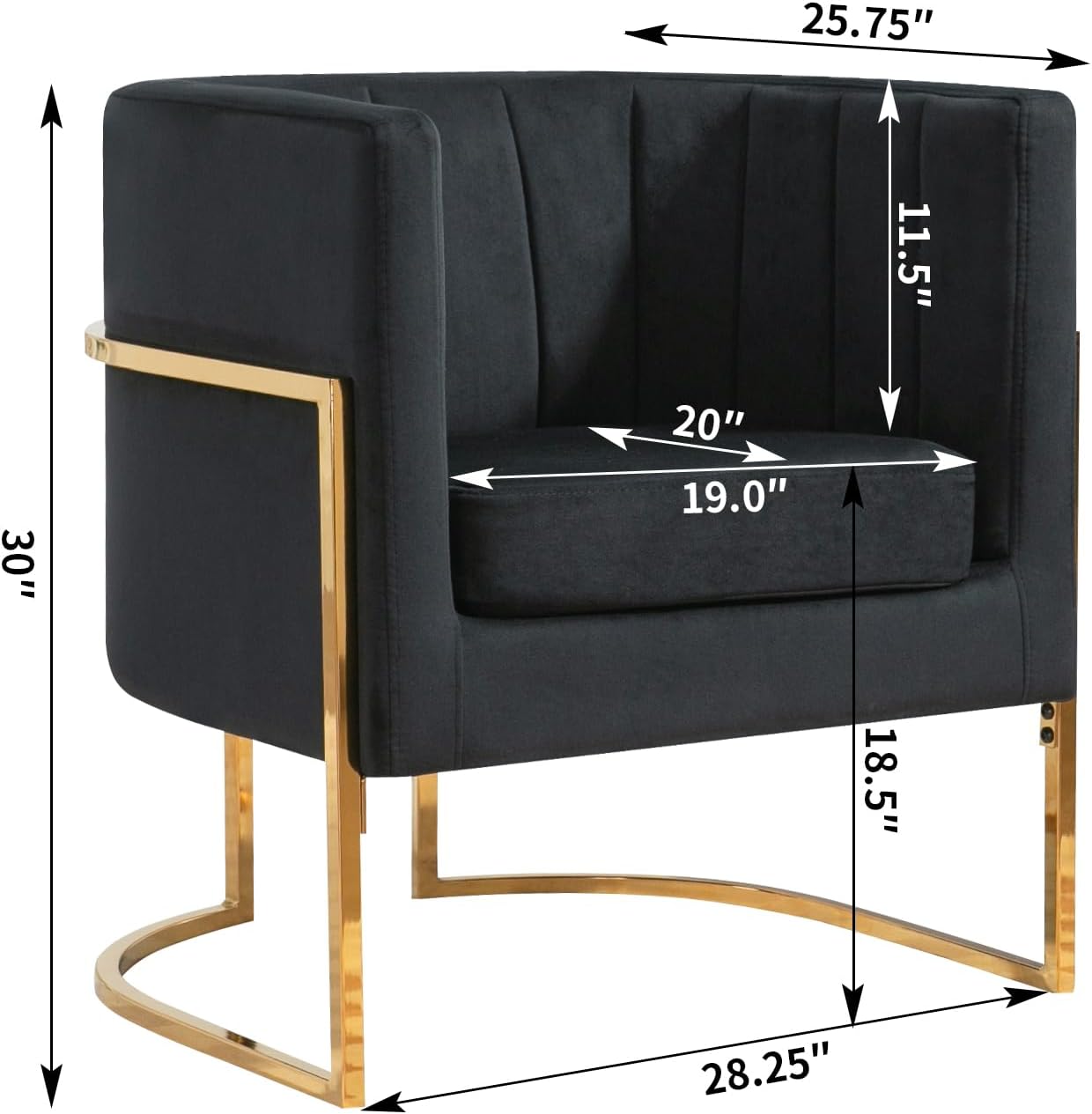 Newnno Silla decorativa moderna de terciopelo, sillón tapizado de mediados de siglo con almohada para sala de estar, cómoda silla de tocador