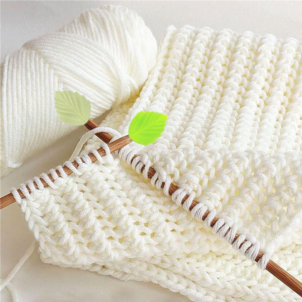 20 protectores de punto de aguja de tejer de punto, protectores de puntos de agujas de hojas, tapones de punto para agujas de tejer, suministros