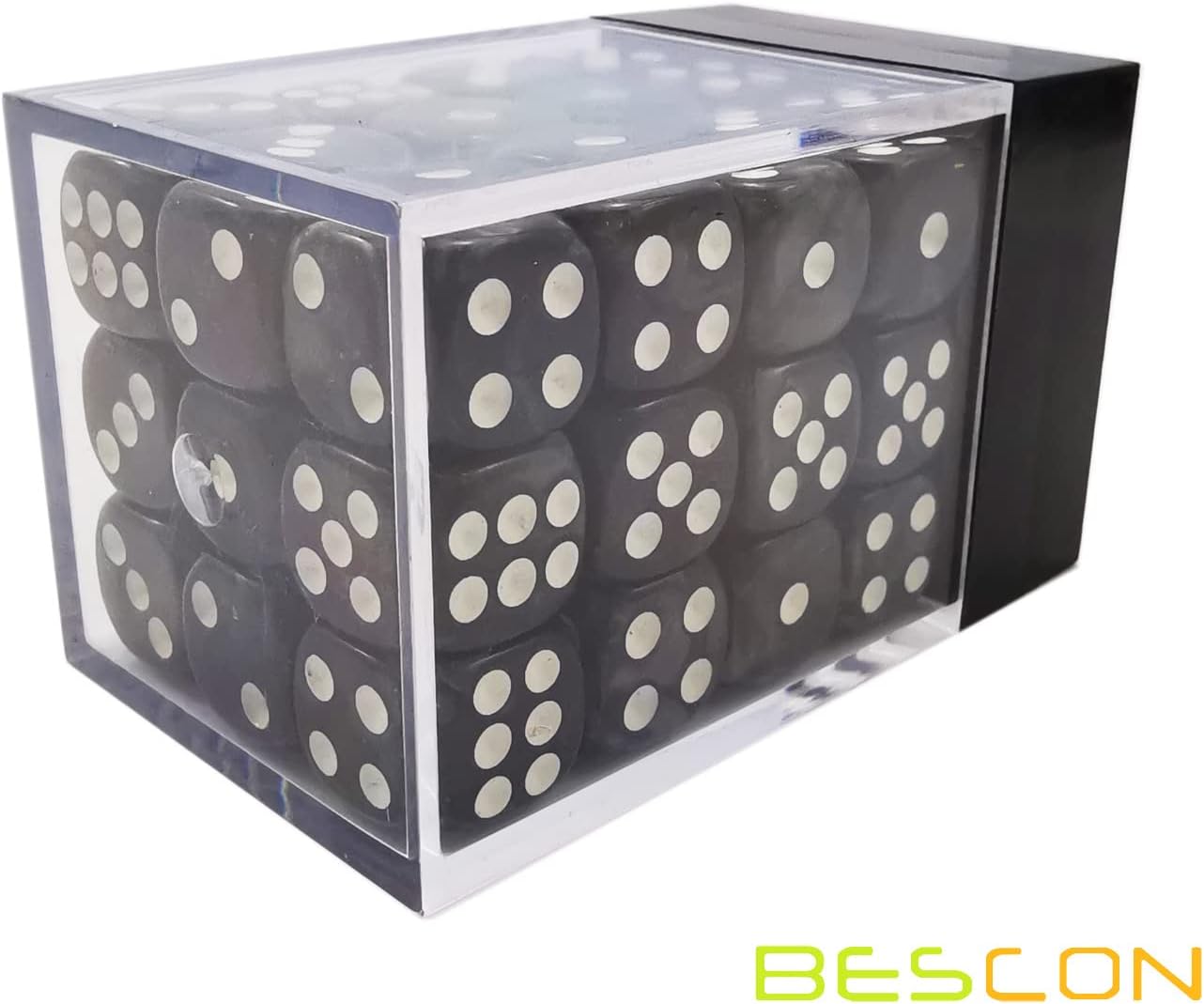Bescon 0.472 in 6 lados dados 36 en caja de ladrillos, 0.472 in seis caras Die (36) bloque de dados, mármol negro