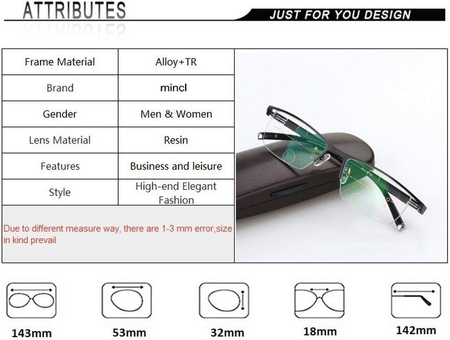Visión ajustable fotocromática de los hombres de la lectura de MINCLSun con lentes progresivas multifocales Colombia - Imagen 5