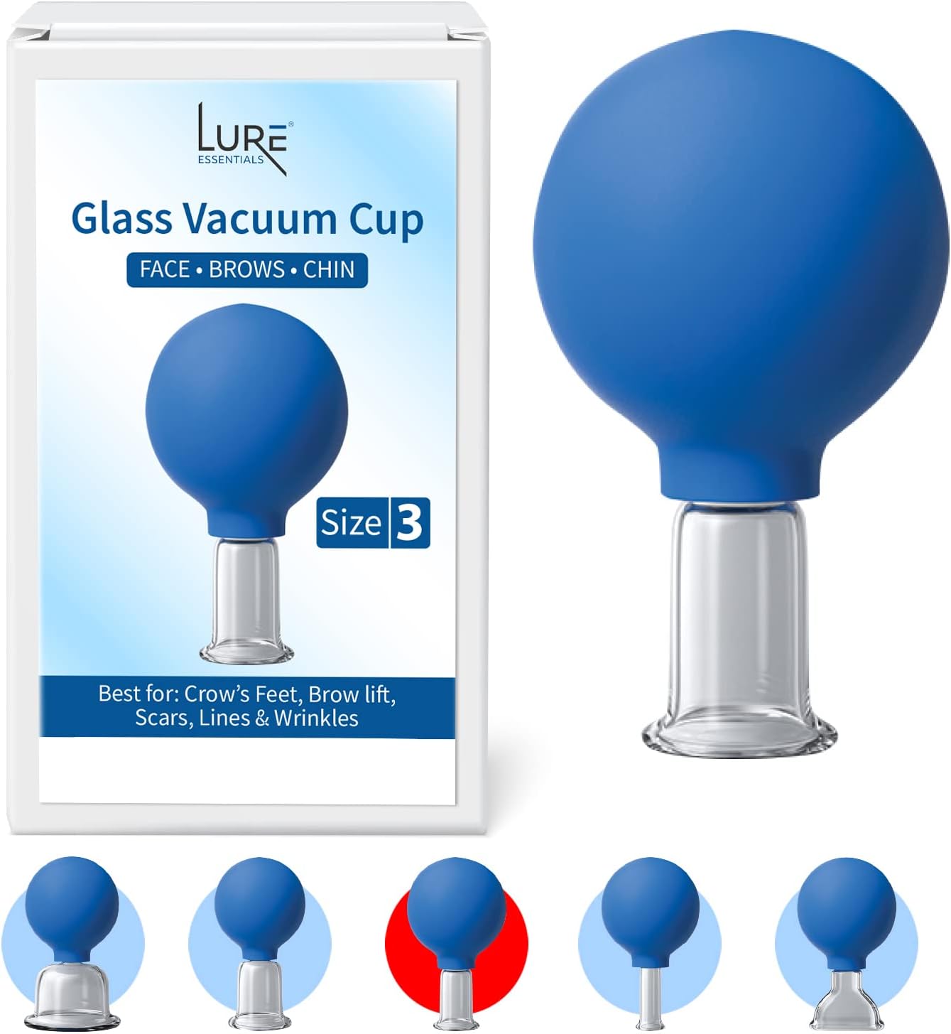 Taza de ventosas faciales para arrugas – Masaje linfático de ventosas de vidrio (cara)