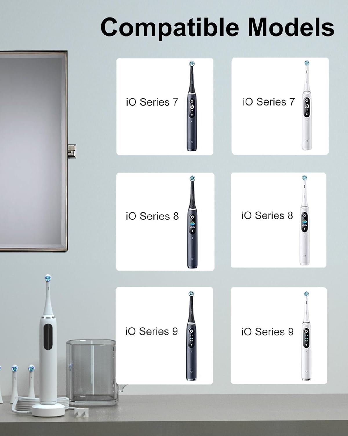 Neiilker – Cargador para Oral B serie iO Base de cargador compatible con cargador magnético Oral B iO Series 987 para cepillo de dientes eléctrico