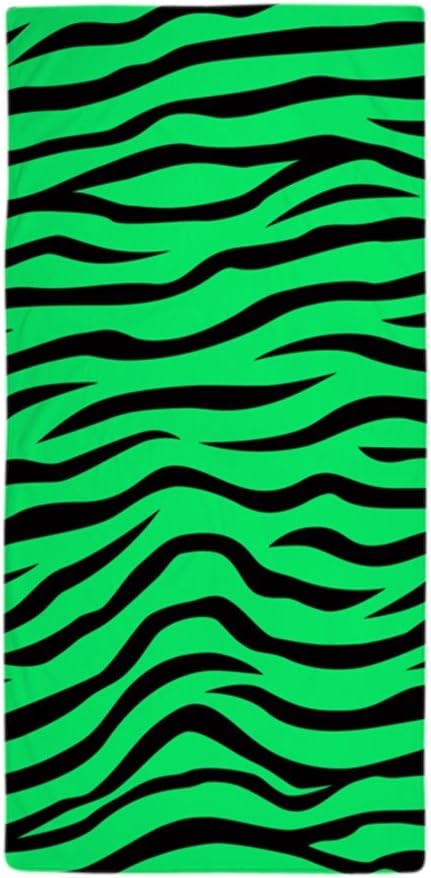 CafePress Toalla de playa grande con estampado animal verde lima neón y negro, toalla suave con diseño único