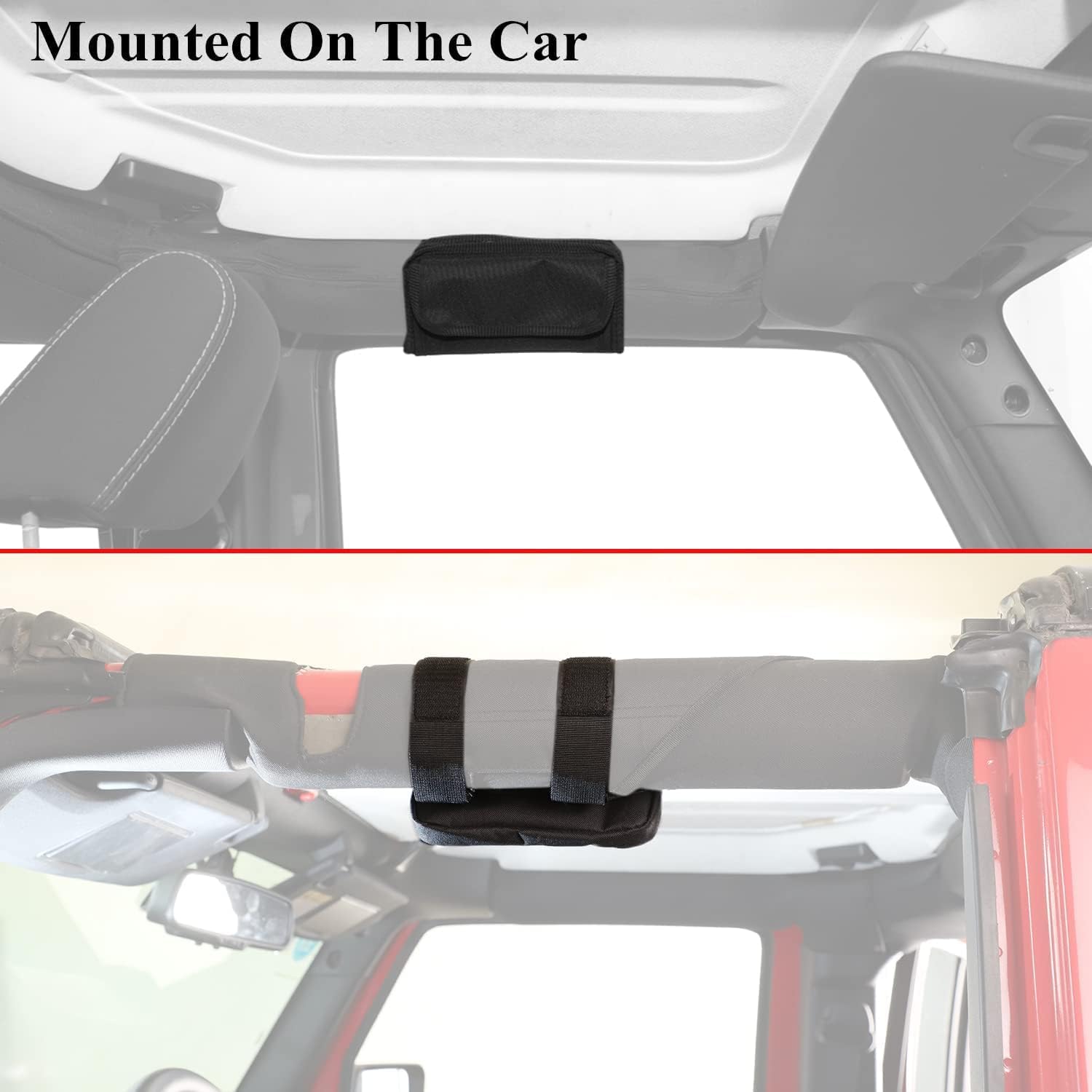 YOCTM Soporte para lentes de sol para Jeep Wrangler JL JK JT Sports Sahara Freedom Rubicon X y Unlimited 2007-2023 Bolsa de almacenamiento interior