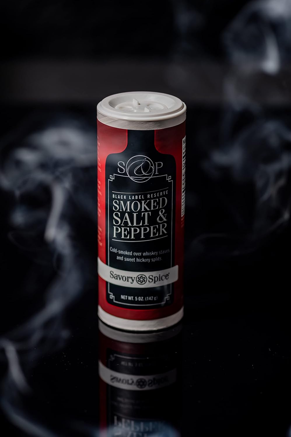 Savory Spice Black Label Reserve – Sal ahumada y pimienta  Condimento ahumado, añade sabor a parrilla real  Mezcla de sal ahumada de nogal y