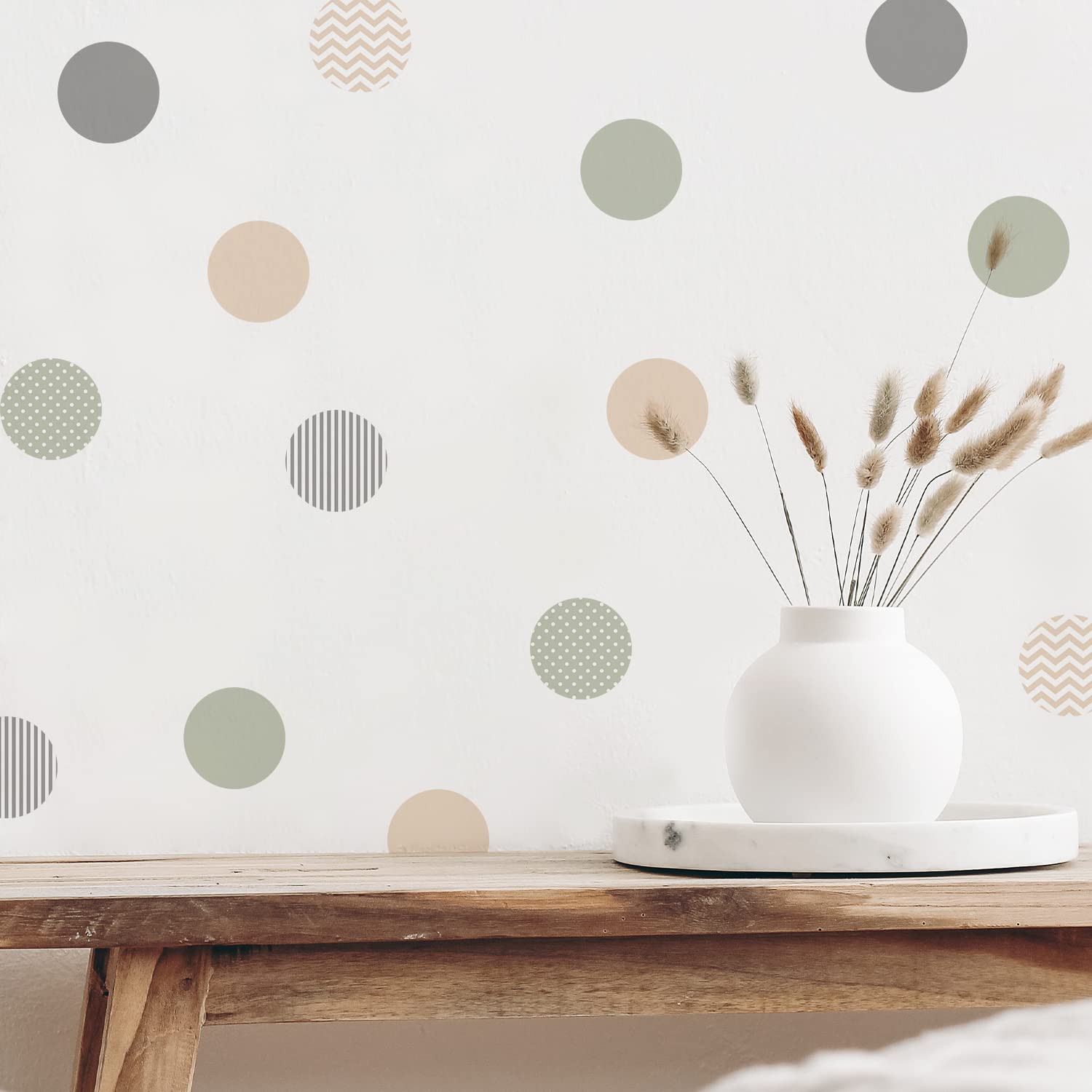 Calcomanías de pared de lunares bohemios, 36 unidades, calcomanías de pared bohemias para habitación de niñas, sala de estar, sala de juegos,