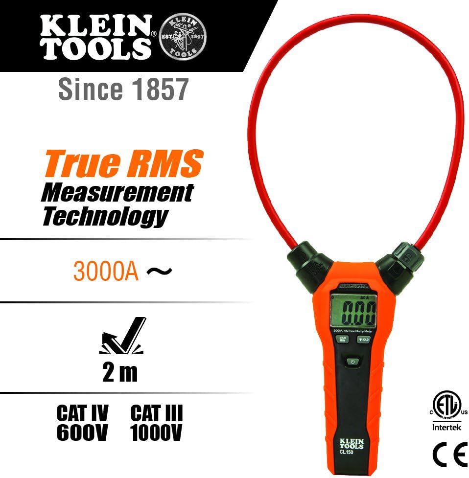 Klein Tools Multímetro ET600, probador de aislamiento de megohmímetro y medidor de abrazadera CL150, probador eléctrico de CA