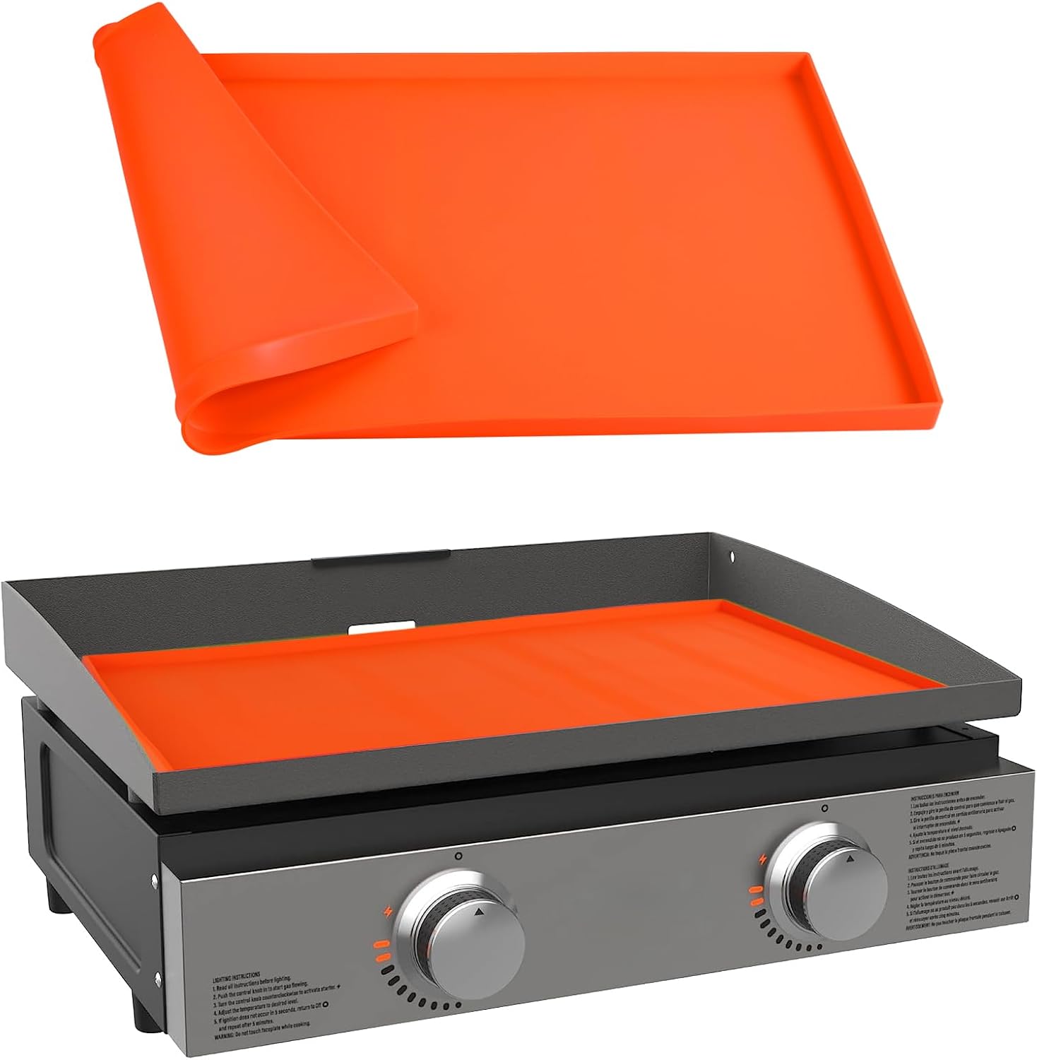 Funda de parrilla de 22 pulgadas, alfombrilla para parrilla Blackstone, funda protectora de silicona de 22 pulgadas, resistente al agua para