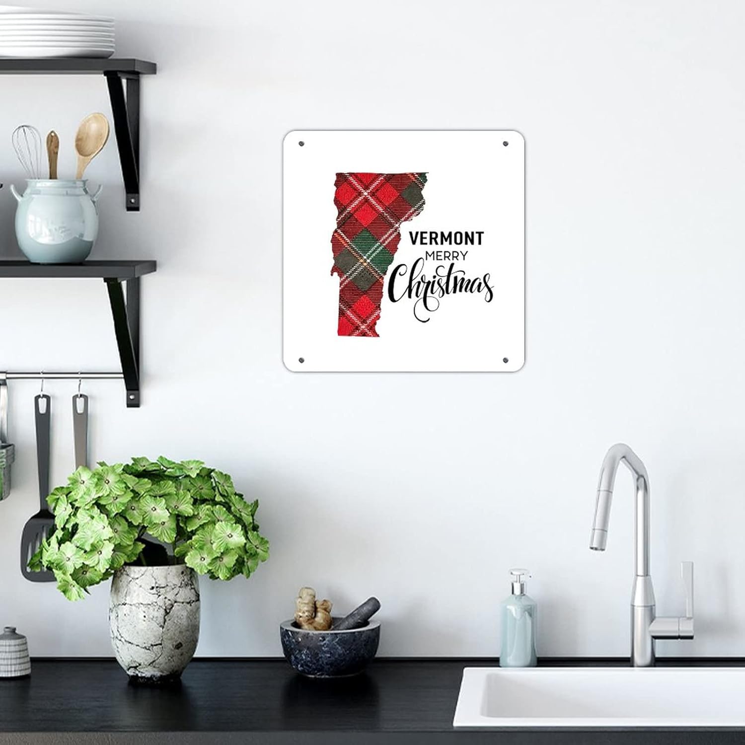 Letrero de metal personalizado para decoración de pared de interiores, letrero de metal personalizado de Vermont, mapa del estado de Estados Unidos,