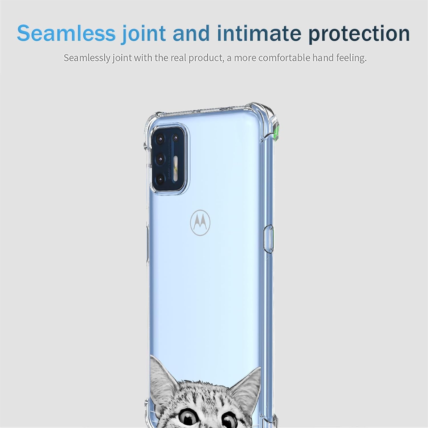 Funda transparente para Moto G Stylus 2021 con bonito diseño de gato de dibujos animados, TPU suave, a prueba de golpes, antiarañazos, funda