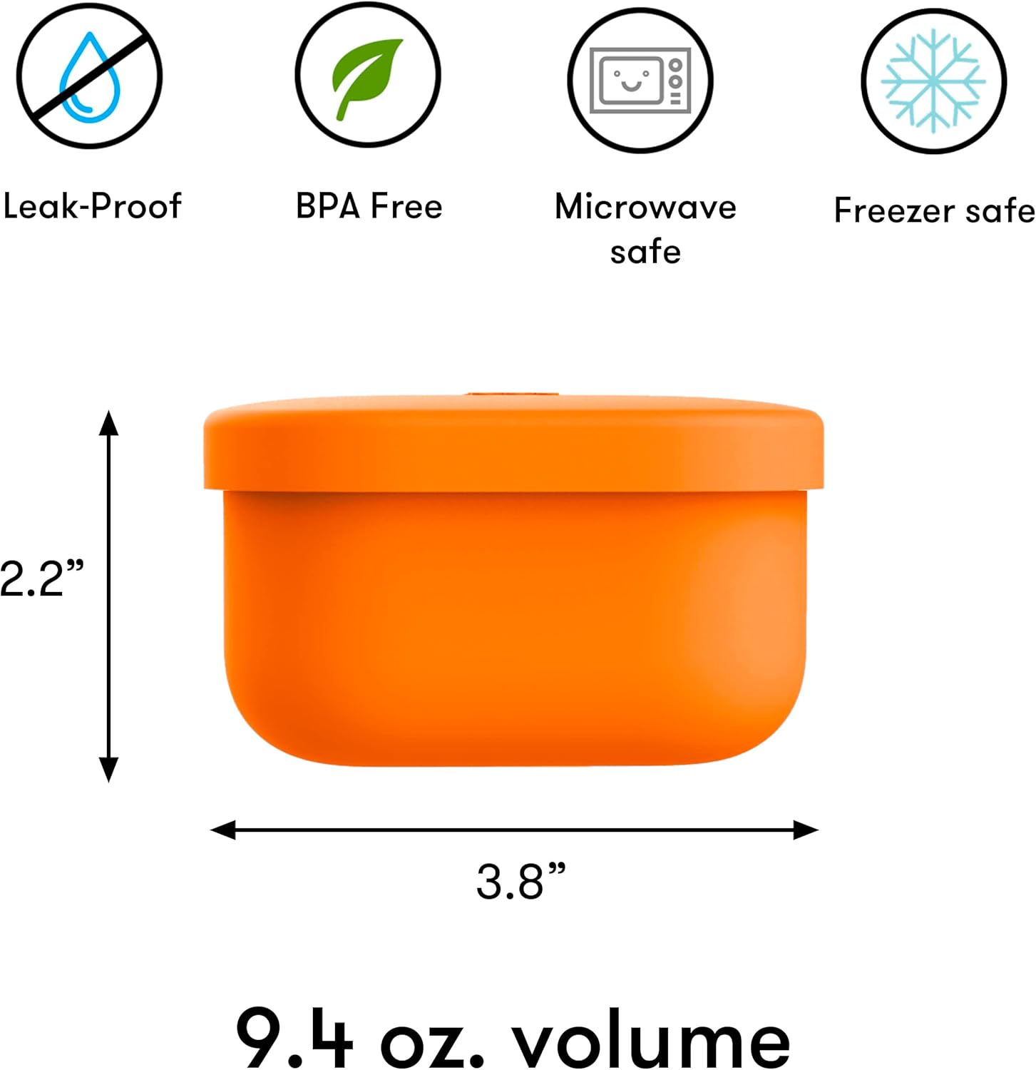 Omie Caja de silicona a prueba de fugas para aperitivos, recipientes de almacenamiento de alimentos con tapa, contenedor Bento para almuerzo