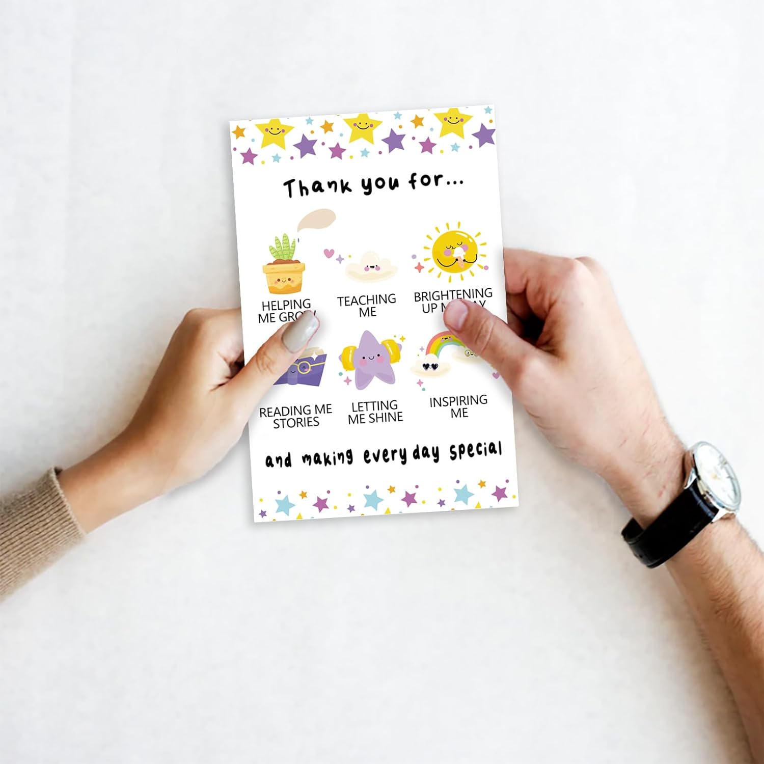 Ziwenhu Bonita tarjeta de agradecimiento para profesores, preciosa tarjeta de agradecimiento para mujeres y hombres, regalos de agradecimiento para