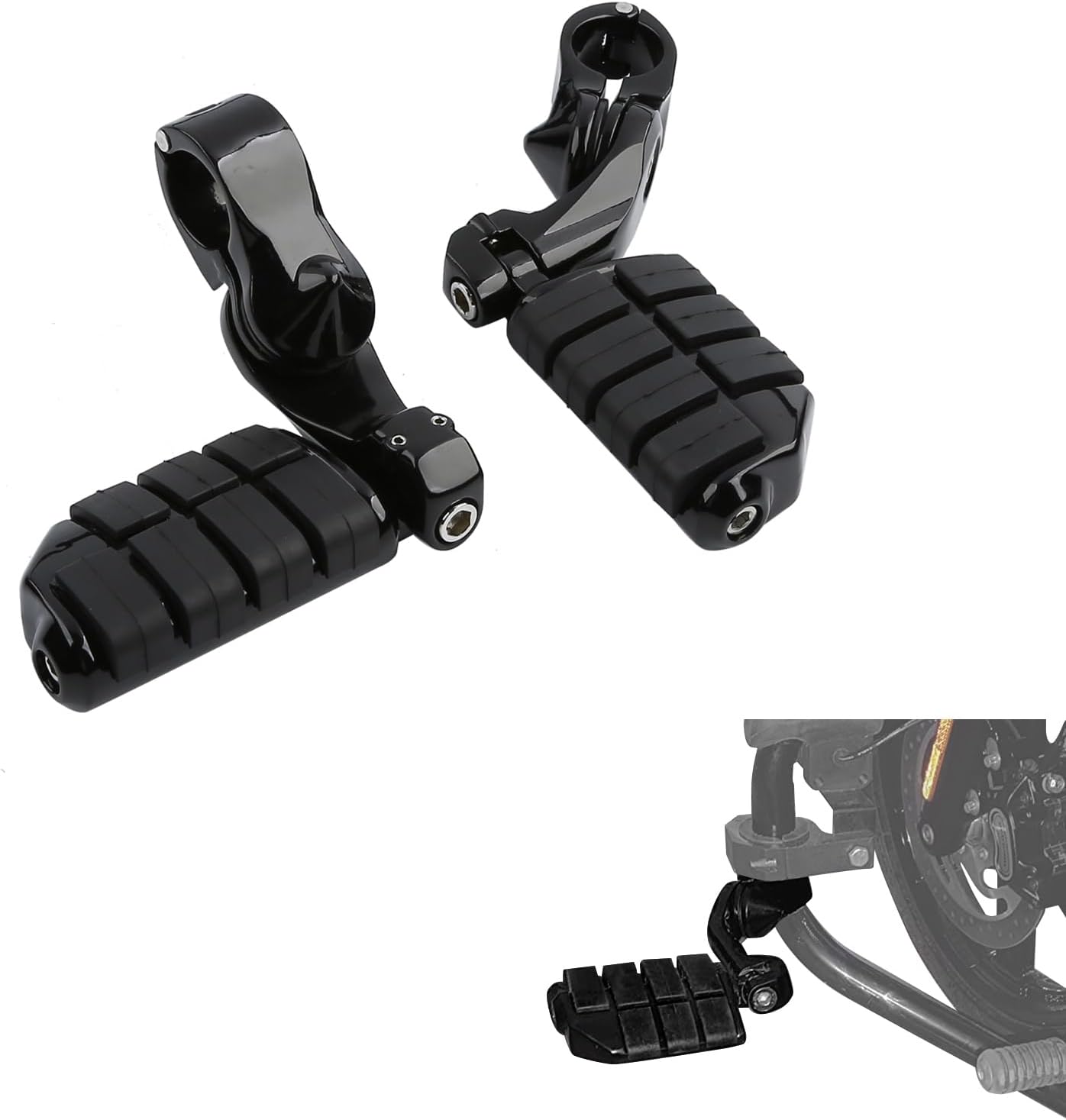 TCMT Juego de estriberas cortas para motocicleta, juego de soporte para reposapiés para Harley Touring Road King Street Glide Road Glide Electra