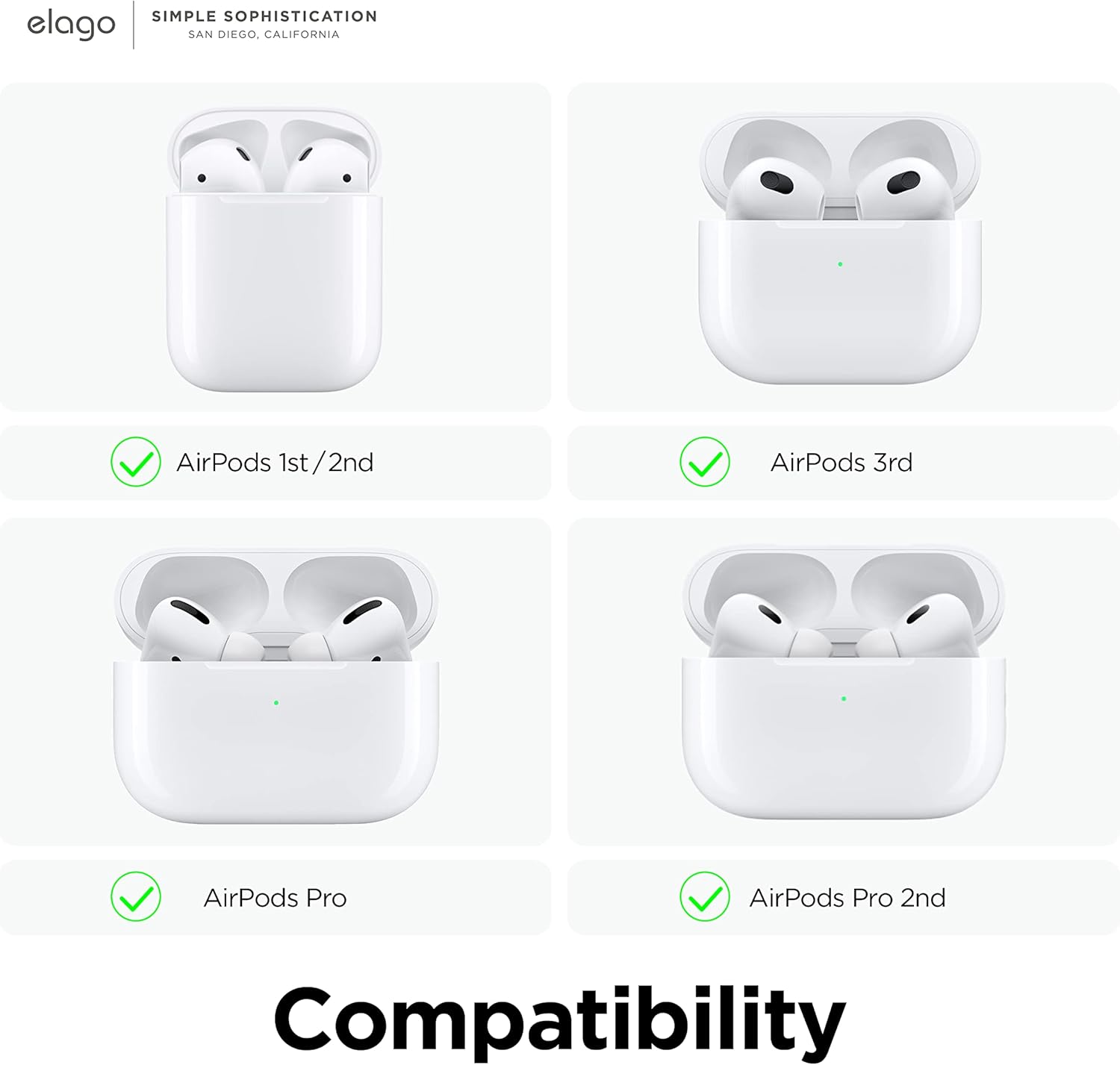 elago Ganchos para las orejas diseñados para AirPods Pro de 2 generación, AirPods Pro, diseñados para AirPods 3, 2 y 1, accesorios para auriculares,