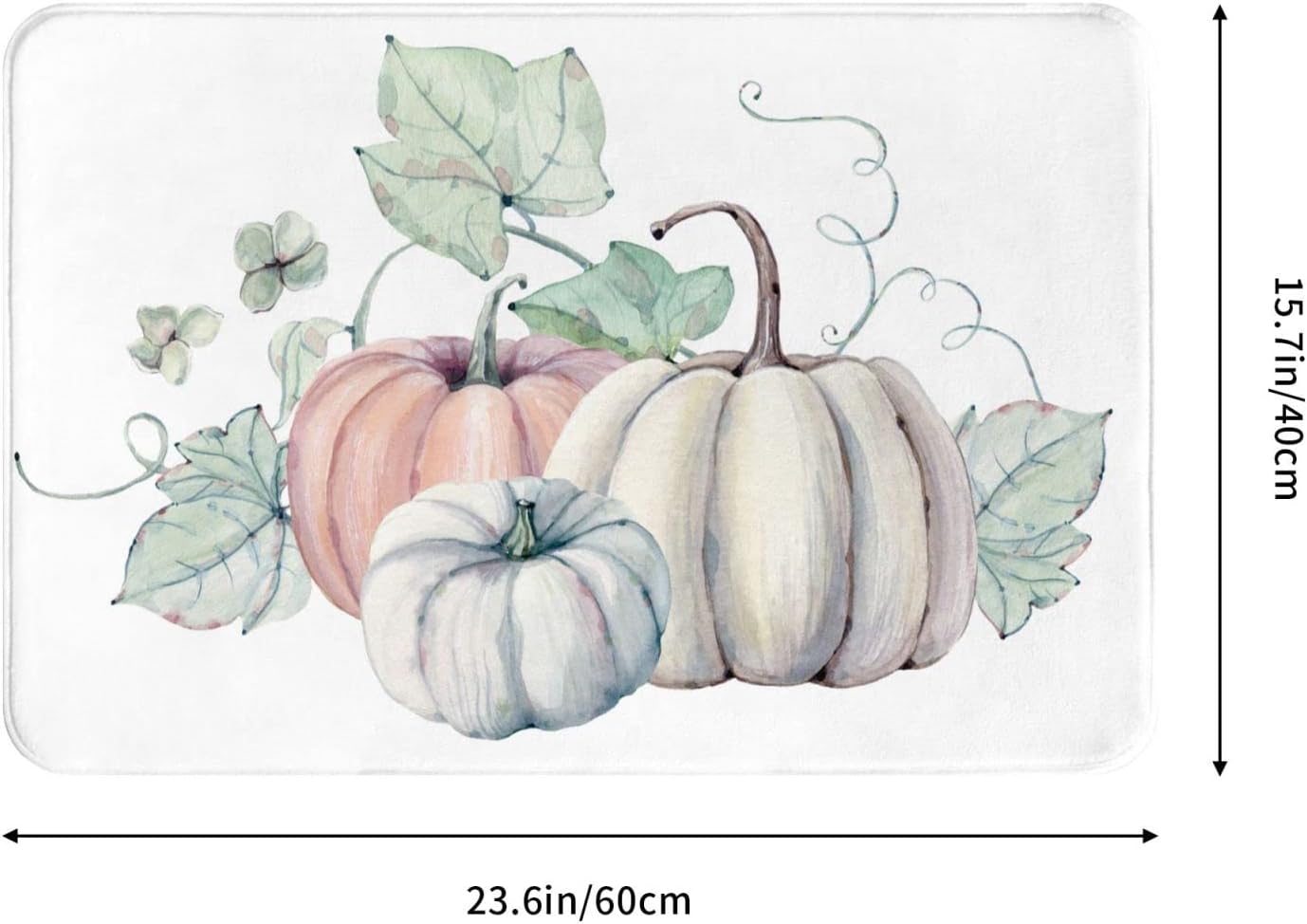 Tapete de baño con diseño de calabaza, otoño, día de Acción de Gracias, tapete de espuma viscoelástica antideslizante, alfombra pequeña, suave,