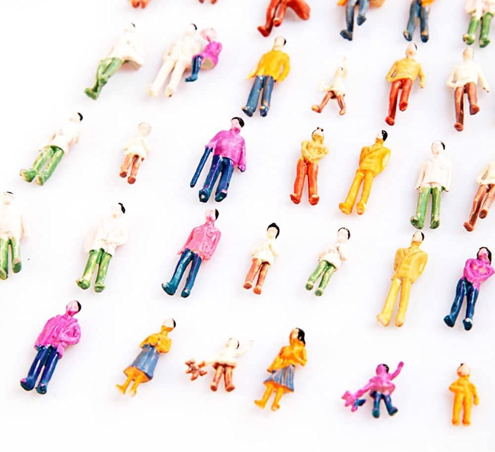 100 piezas de figuras de personas 1100 pose de pie Mini modelo pintado HO escala modelo tren parque calle pasajeros personas casa de muñecas