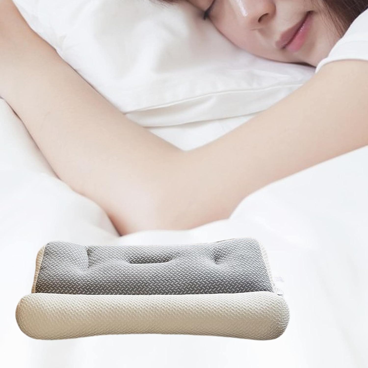Bothyi Almohada cervical, relajación de cuello y hombrotranspirablesuavealmohada cervical, almohada de cama para dormir, para dormir, color blanco,