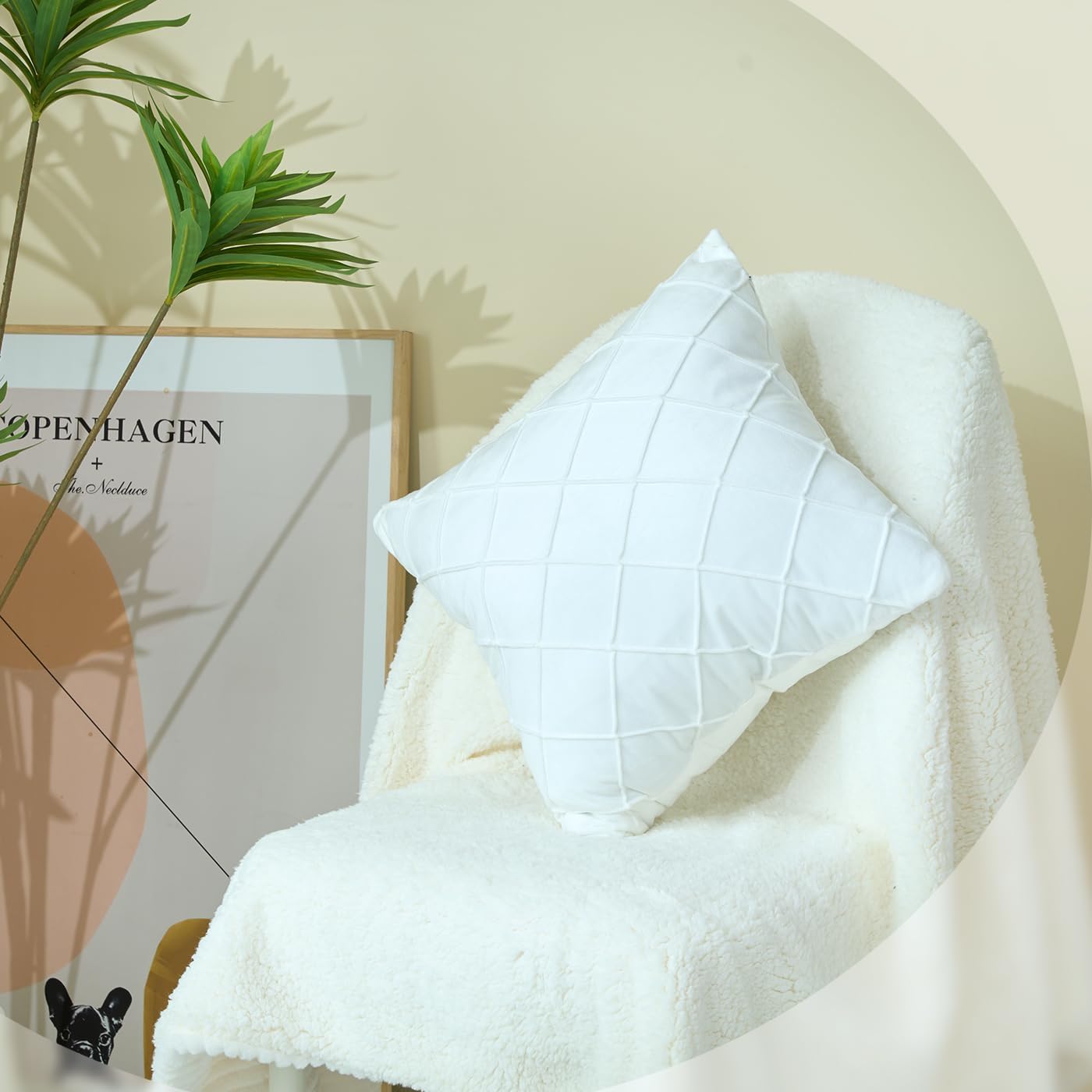 Sioloc Juego de 2 fundas de almohada decorativas de terciopelo, fundas de cojín cuadradas y suaves para el hogar, sofá o cama, 18 x 18 pulgadas,