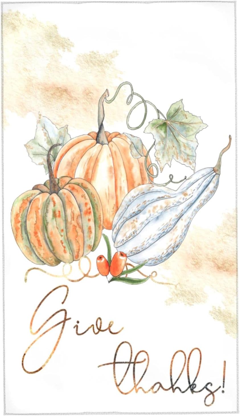 Toalla de mano con diseño de calabaza, casa de campo, Acción de Gracias, toalla de baño, 27.5 x 15.7 pulgadas, microfibra de secado rápido, suave,