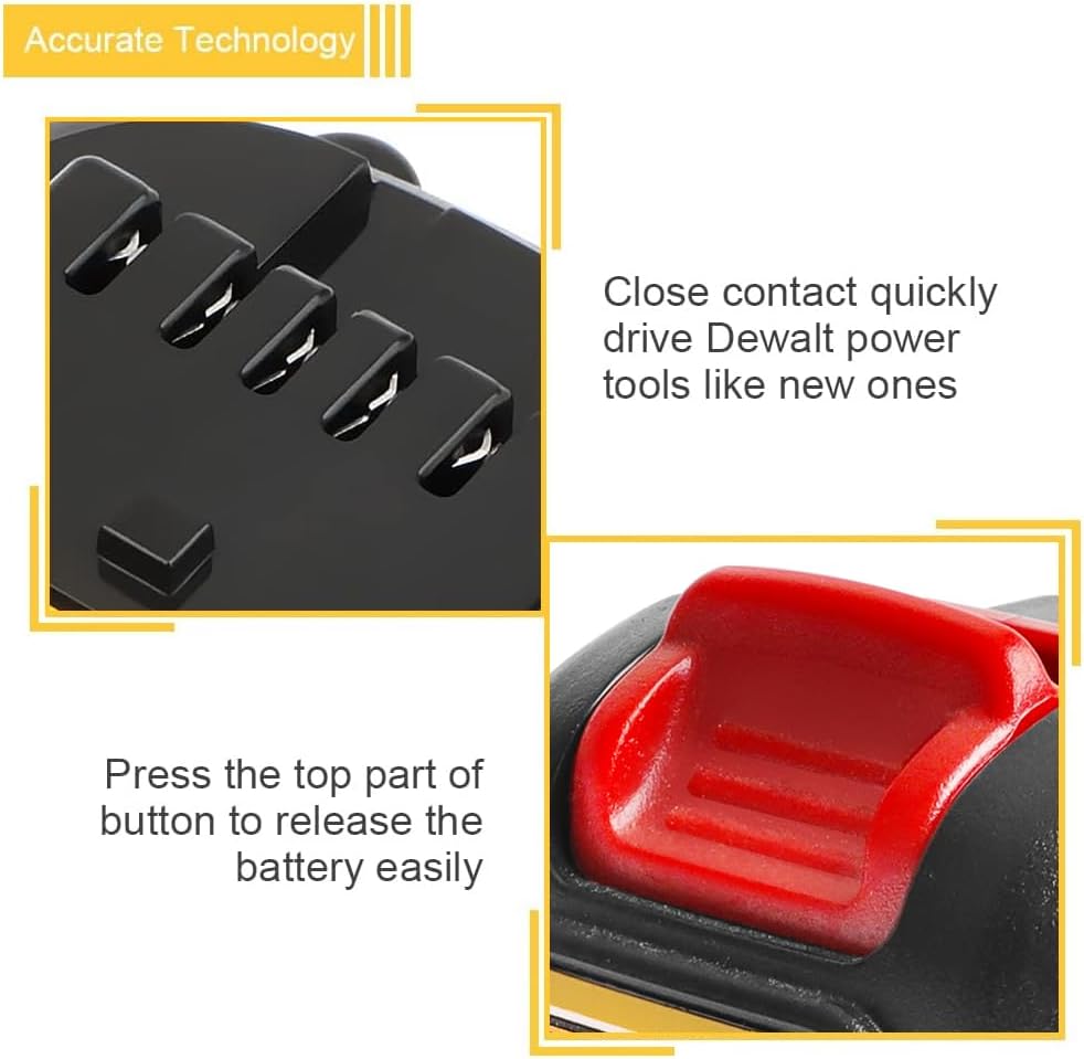Paquete de 2 baterías de repuesto de 6.0Ah compatibles con Dewalt 12V 6.0Ah para baterías Dewalt de 12 V DCB127 DCD701F2